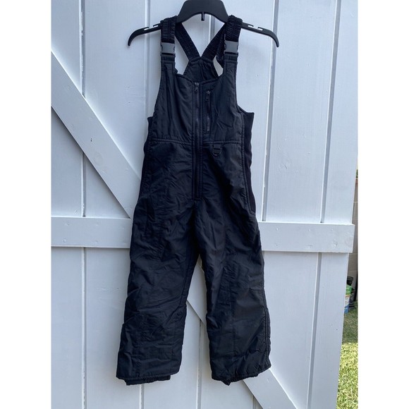 Vintage OSSI Skiwear Ski Bibs Jumpsuit Snowsuit Size 8 Black - Picture 1 of 7